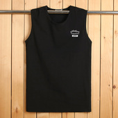 无袖 背心男纯棉圆领宽肩T恤男士 加肥加大码 夏季 坎肩薄款 弹力背心