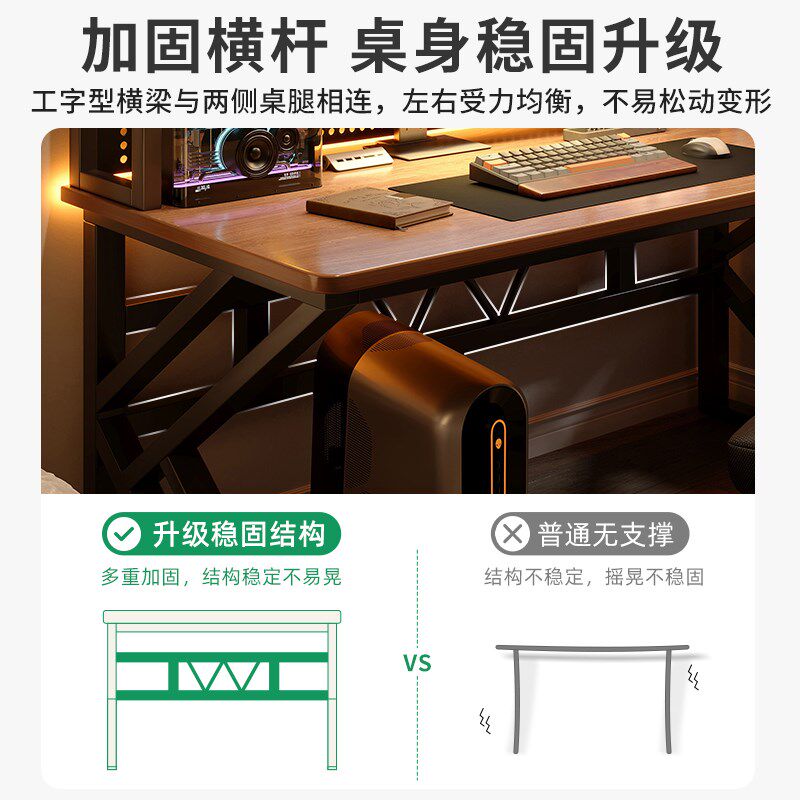电脑桌台式可放主机电竟桌洞洞板书架卧室家用书桌简易办公工作台
