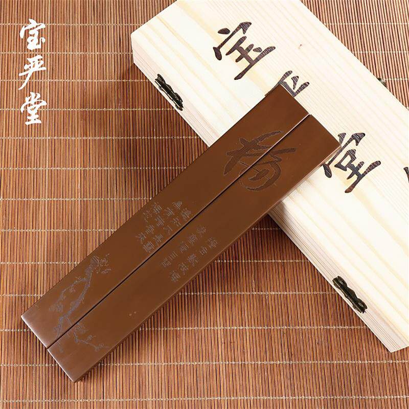 紫铜镇尺纯铜镇纸实心书法用品创意文房毛笔书画压纸学生书签压条