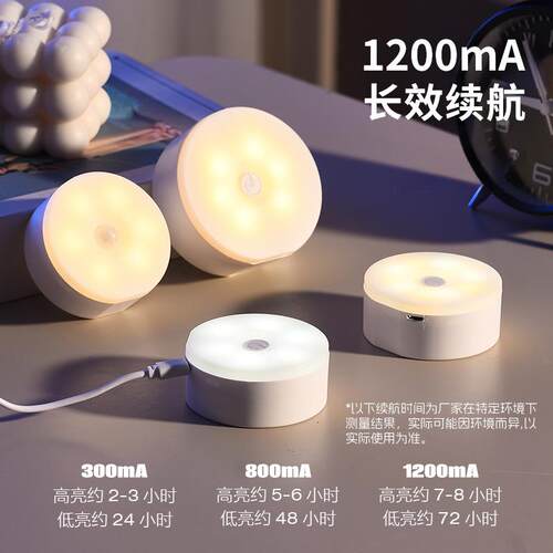小夜灯触摸感应小灯卧室睡眠充电ledusb不插电的床头拍拍宿舍吸附