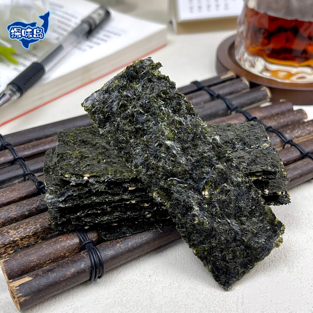 探味岛福建特产芝麻夹心海苔脆即食海苔片烤紫菜营养海味小吃罐装