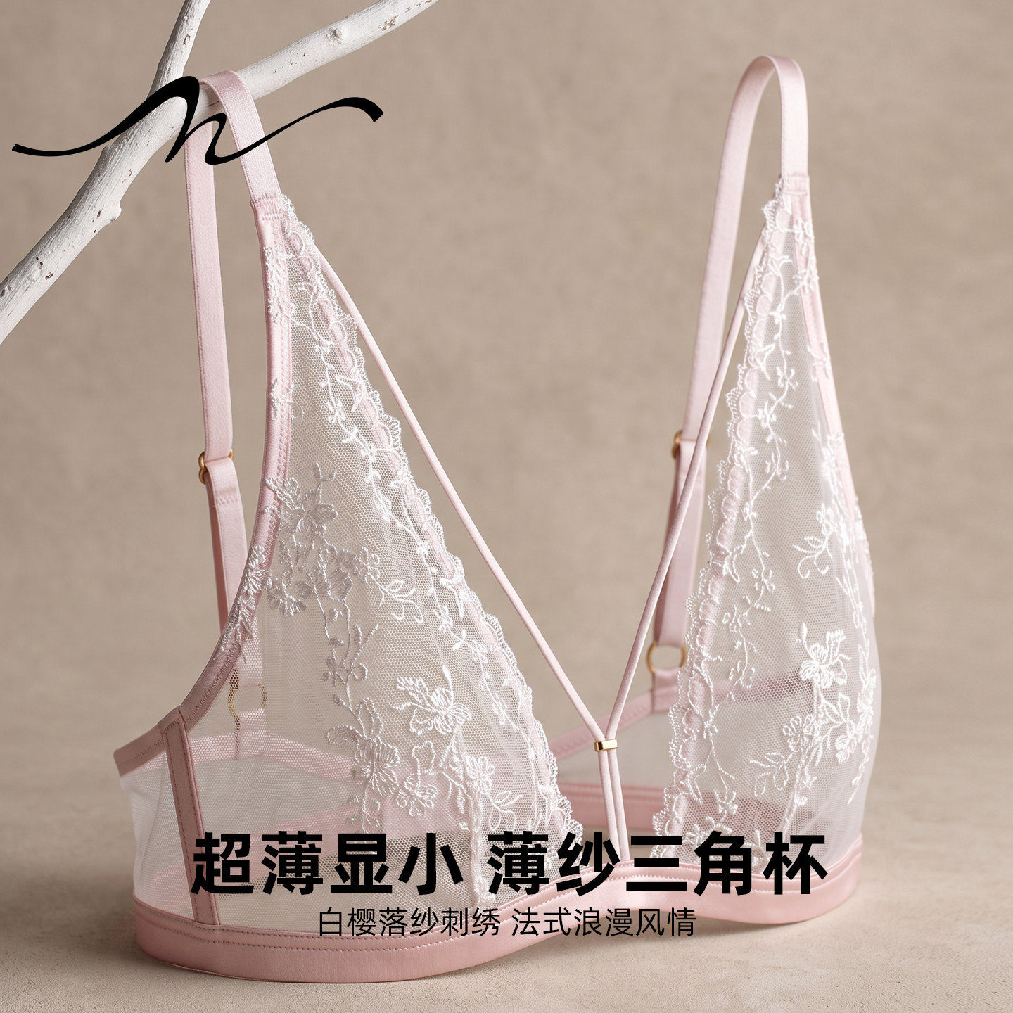 女士刺绣蕾丝文胸套装性感无钢圈