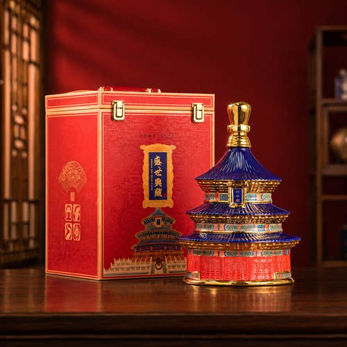 宫廷风陶瓷金边大容量酒坛礼盒