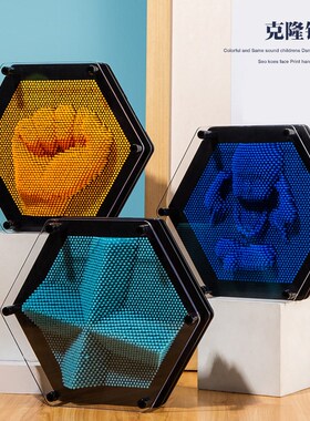 创意几何六边形3D立体百变针画手脚脸摸克礼玩刻雕具儿童学生隆物