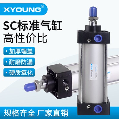 SC63650气动气缸2CX3X75标准气缸SC63XS00带磁标准气缸SC63X150-S
