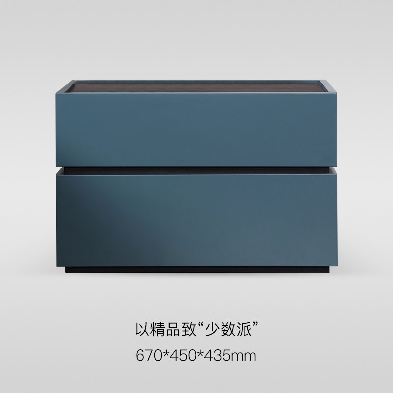 意斗极简三斗柜现l代蓝色储物柜纳北欧风格式橱卧室轻奢收子立柜