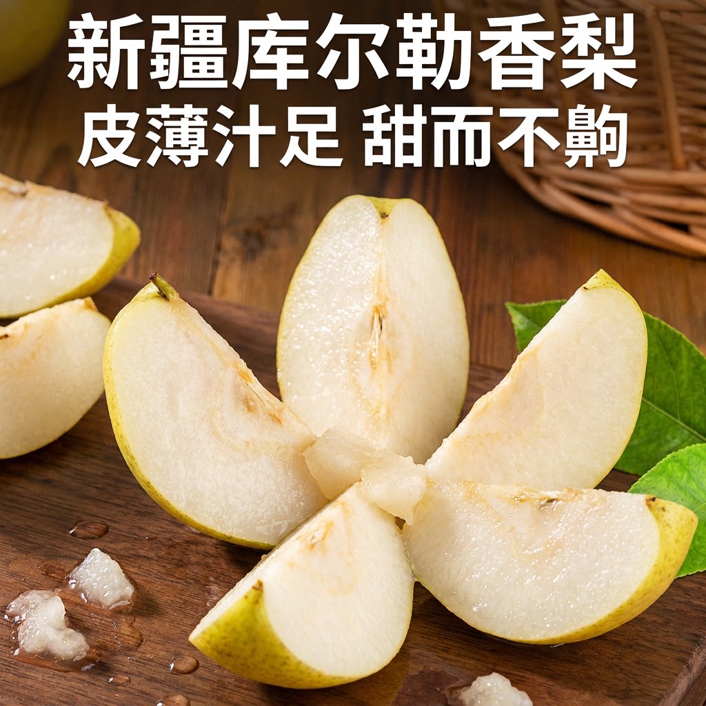 L正宗新疆库尔勒香梨香甜梨子皮薄汁多甜而不齁整箱发货