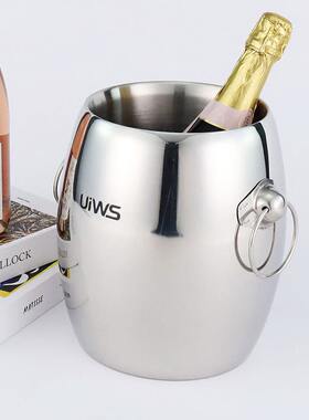 甄选亚马逊法式不锈钢香槟桶 5.0L啤酒红酒冷却器派对聚会冰镇冰