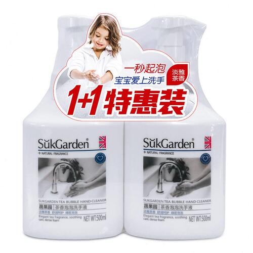 甄选蔬果园茶香泡泡洗手液（1+1特惠装）-500ml*2