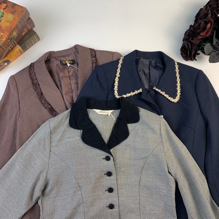 vintage日制古着复古港风通勤中古气质慵懒森系夏季女西装外套89