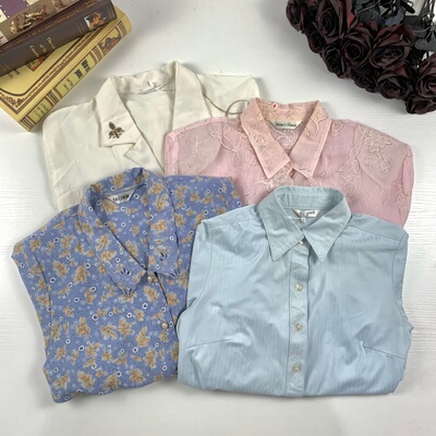 vintage古着日制港式复古碎花文艺风宽松版衬衫上衣（瑕疵款）72