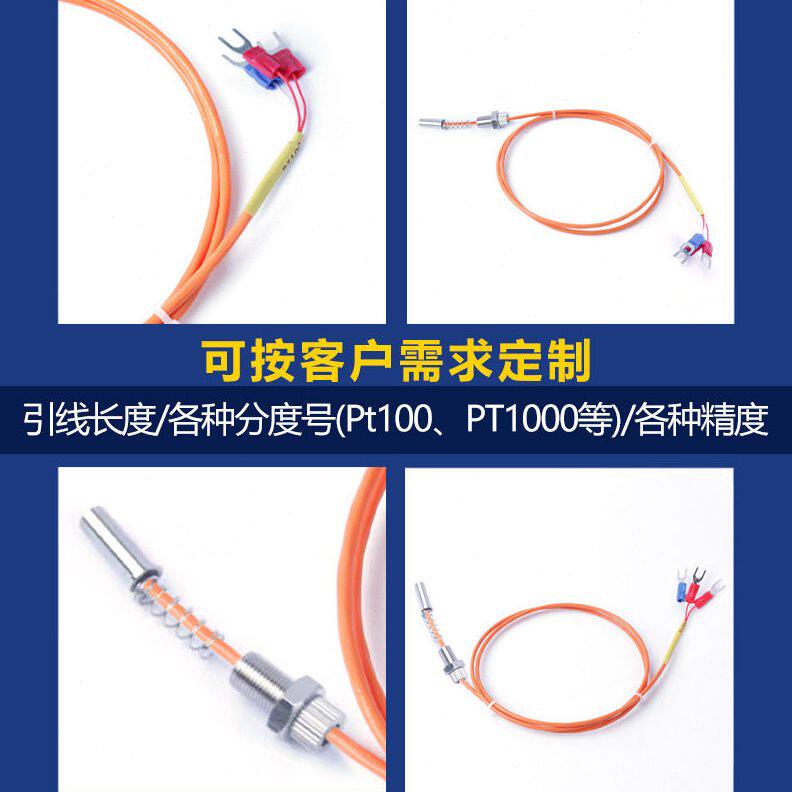 甄选PT100温度传感器热电阻电机温度热电偶I级超长寿命温探头式测