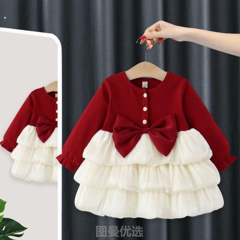 一岁女宝满周岁衣服新款看裙子小童冬装童装冬儿公主儿童