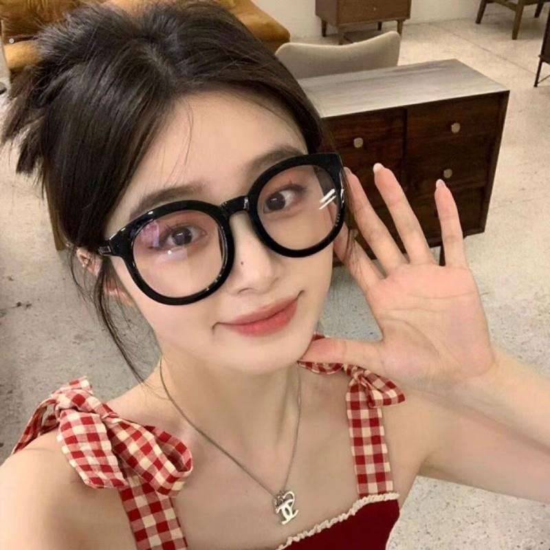 黑框眼镜女素颜神器大框圆脸镜框近视复古眼镜框男眼睛框无镜片