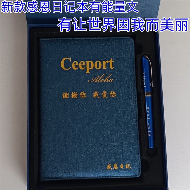 量款蓝色c新eport谢谢你我爱你感恩日记本记事本有能量文送能e贴
