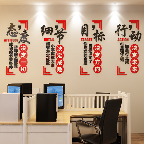 公司大队形象背景墙布置装饰励厅激团励志会议室企业文化标语贴纸