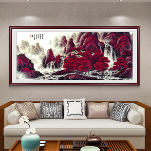 名家李可染万山红遍大气国画山水挂画办公室背景墙装饰画客厅壁画