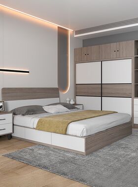 床衣柜梳妆台组合六装主卧室套套家具四五套件整套出租屋全成家俱