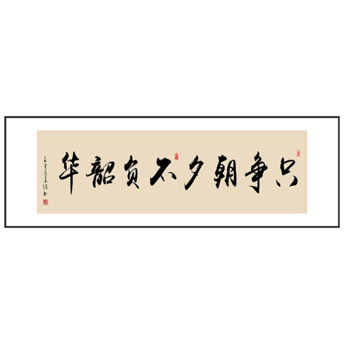 只争朝夕字画书法定制毛笔字挂画定制客厅装饰画办公室牌匾墙壁画