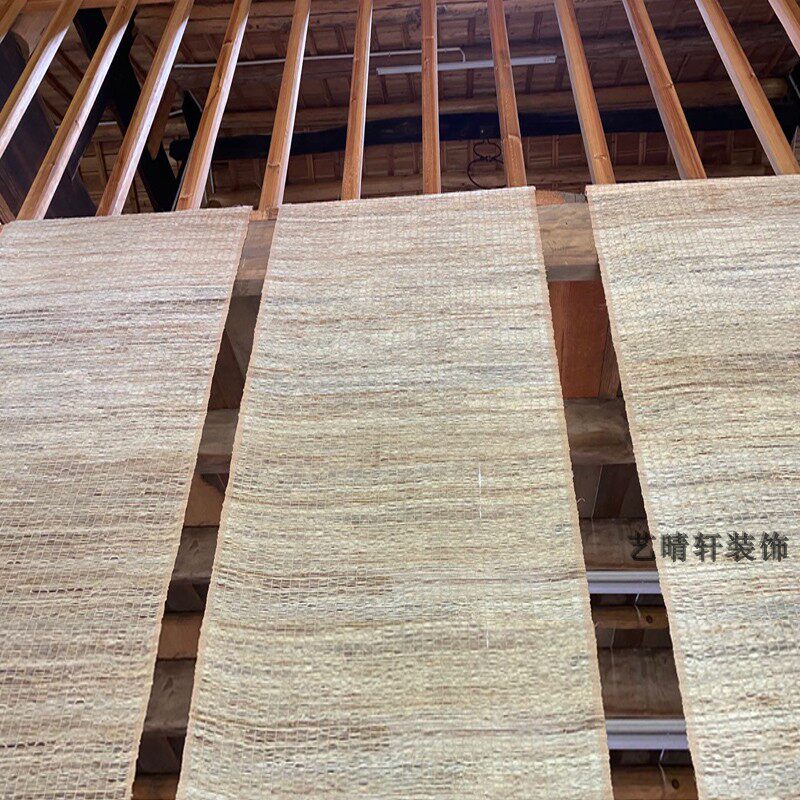 艺晴轩挂帘麻帘轴画帘布帘背景装饰帘书法画室装饰摄影背景茶室挂