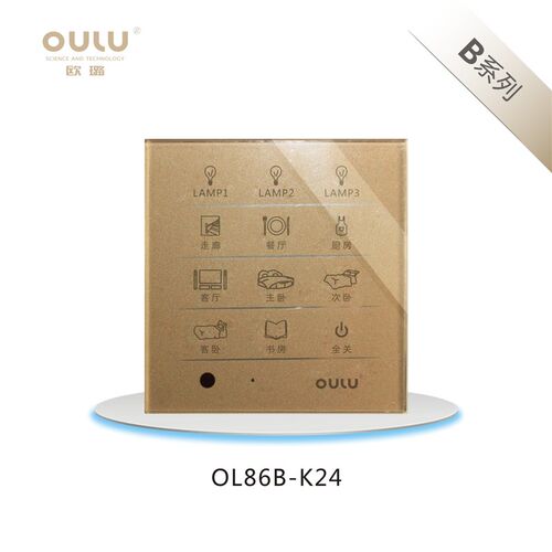 欧璐智能开关 触摸开关 智能墙壁开关 86型OL86A-KA升级K24多控开