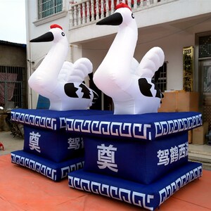 3米仙鹤白事气模充气白鹤灵棚丧事拱门白事金狮子气模 充气拱门