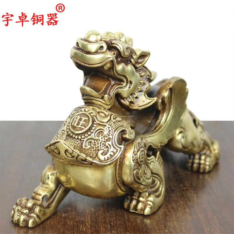 宇卓铜器铜貔貅瑞兽貔貅一对铜工艺品 纯铜貔貅黄铜貔貅