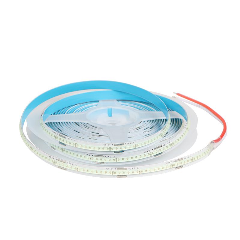 led冰蓝色cob灯带商场电竞房酒吧冷光浅天蓝色12V24V自粘软灯条