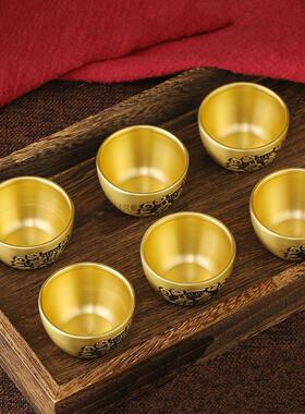 纯铜茶碗茶壶一套加厚平底茶杯吉祥如意杯子高档功夫茶具装饰摆饰