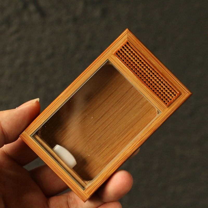 纯品精手黄制作天然十几年老玉竹工蛉鸣虫盒竹制虫具虫玩养虫竹盒