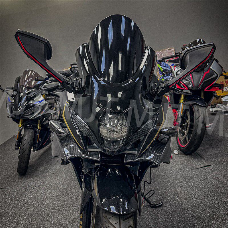 适用铃流gsx250r改装大灯罩升碳大R风挡导木罩级纤花纹改装配件