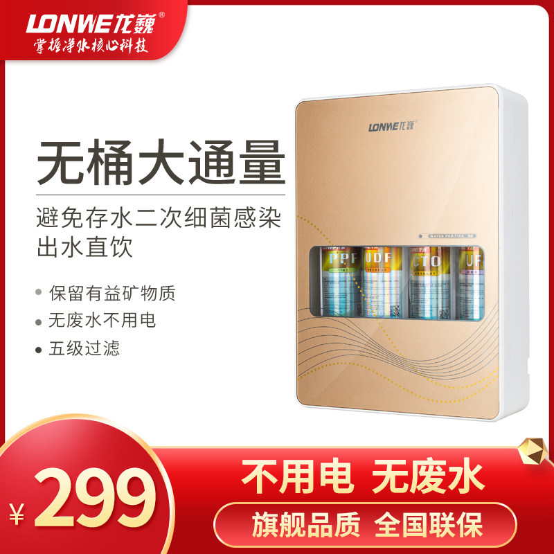 龙巍超滤净水器台式农村水过滤器滤水器自来水家用小型净水机600g