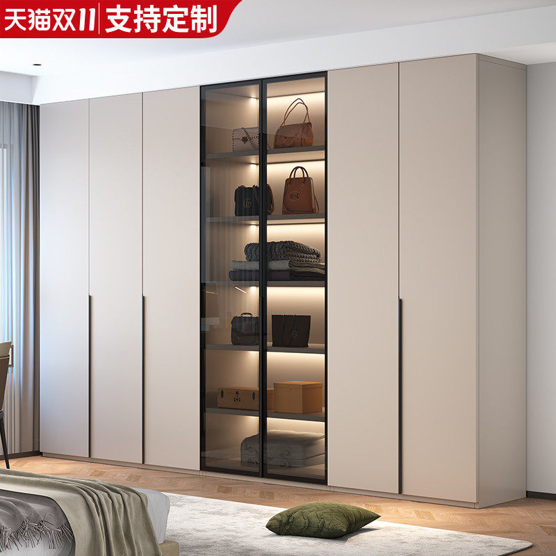 纯实木衣轻家用卧室全屋包制柜奢一门到顶柜子对开门大衣橱定安装