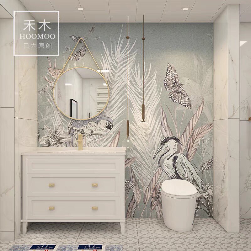 画厅玄关卧室沙发背景墙浴间卫生室PVC墙贴防水自粘瓷砖贴客定制