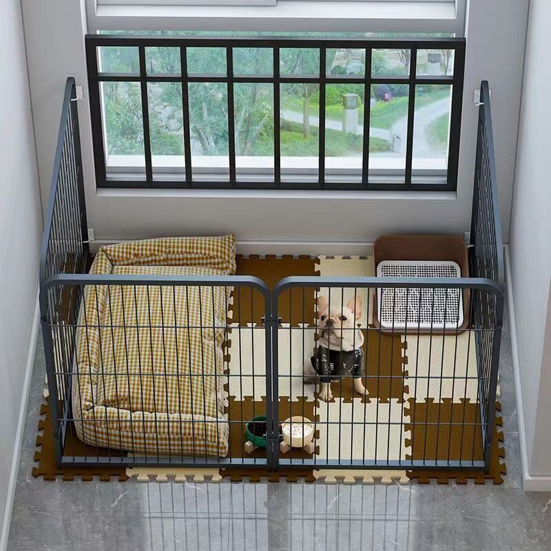 狗狗围栏中大型用超大不锈钢狗品生活用的金毛家犬室内加高狗笼子 - 实物图