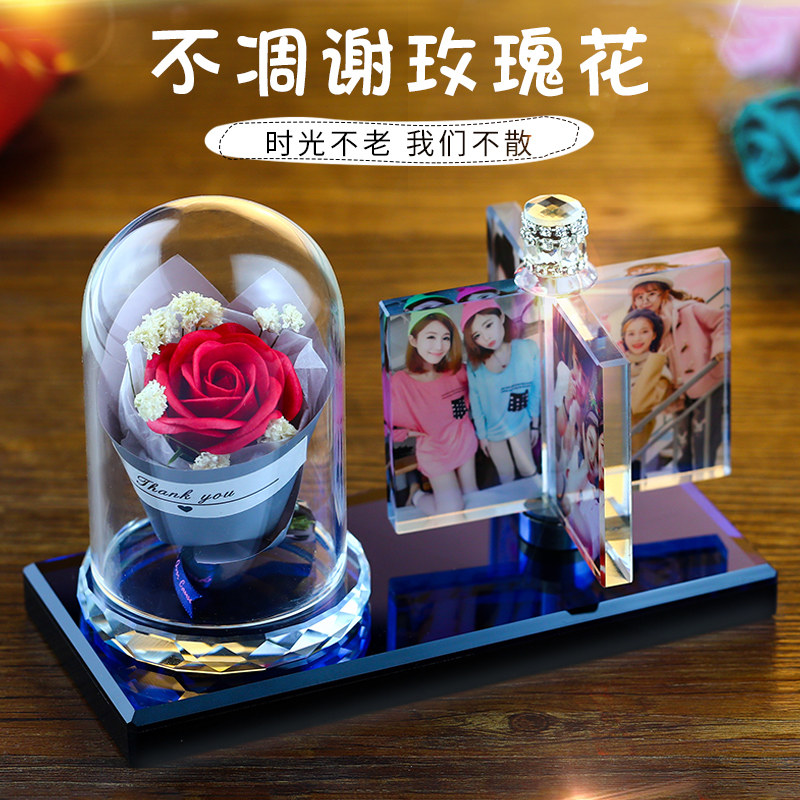 相框定制来图定做 桌面水晶灯摆台照片定创婚纱照个性制爱可意diy