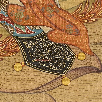 清 丁观鹏 莲座文殊像传统工笔佛像观音画高清微喷复制装饰画装裱