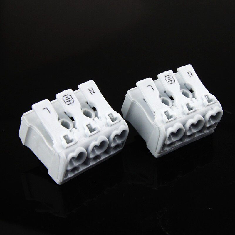 923-2P按压式连接器LED灯具快速接线器二接二免螺丝带挂钩端子台