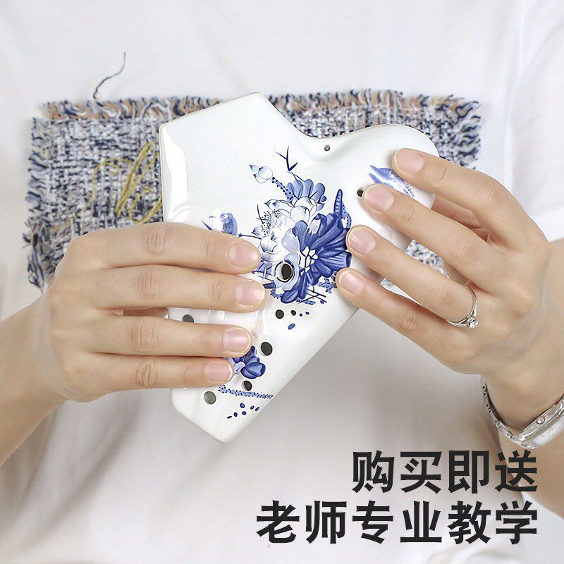 木火陶笛三管AC调进阶专业演奏青花瓷复3管熏烧中音C调吹奏乐器