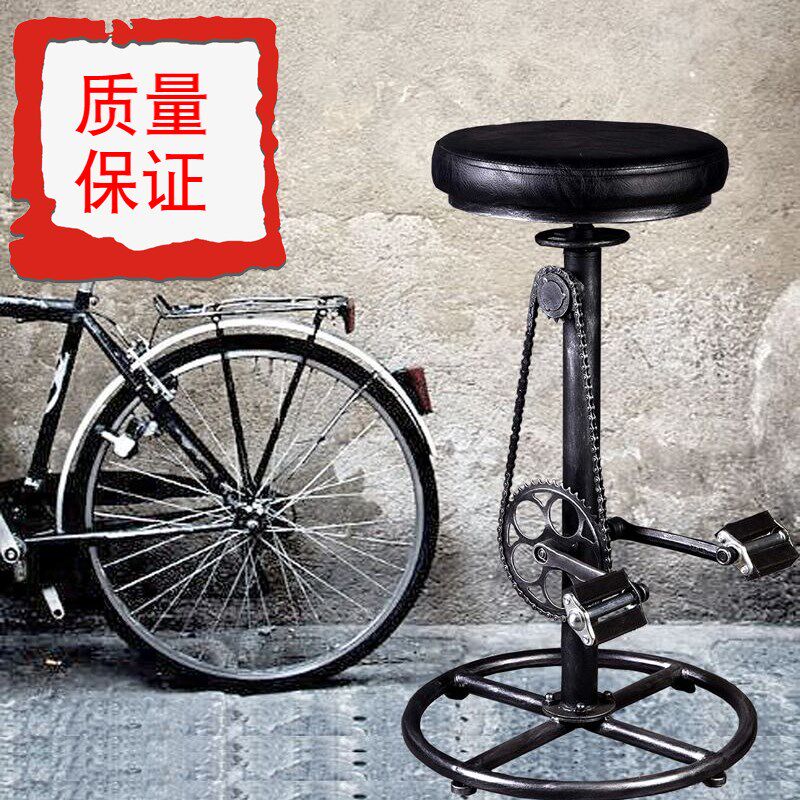 美椅工业风自啡车酒吧式咖行厅升降吧凳复古高脚椅家用PU旋转吧椅