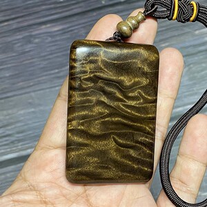 纯手工金木楠实丝纯牌然雕刻平安无事天饰品崖柏乌木把玩收藏阴沉