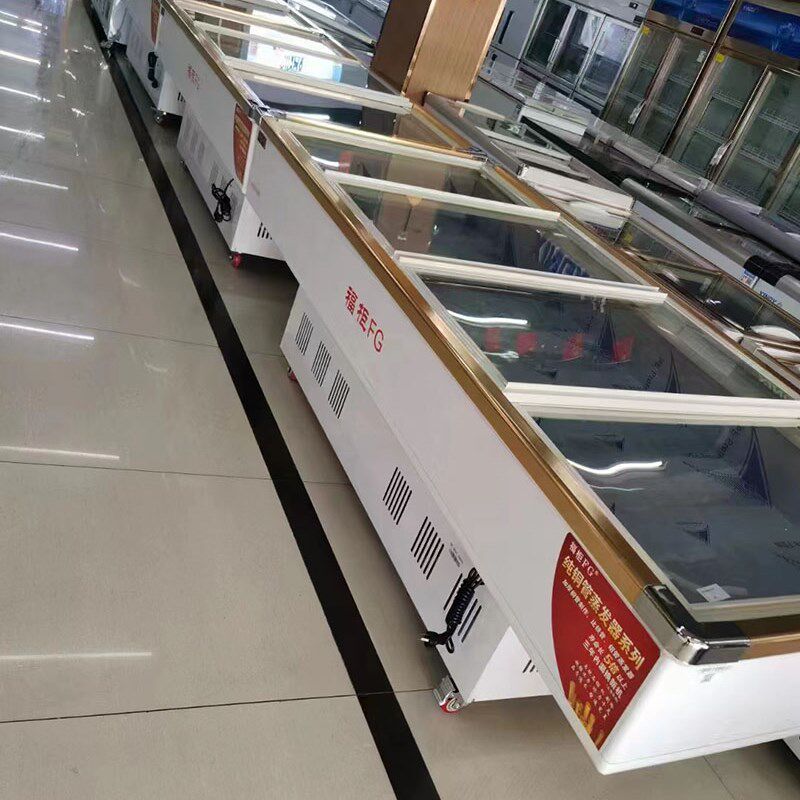 3米福柜大海鲜冰柜商用展示柜冷柜卧式保鲜柜冷冻冷藏点菜柜-12度