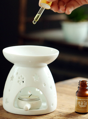 大号陶瓷香薰炉防干烧烤橘皮室内蜡烛香薰灯复古家用香熏炉卧室