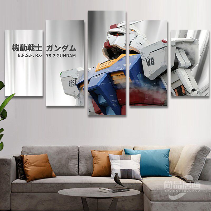 机动战士高达客厅沙发背景墙装饰画卧室电竞房酒店挂画网咖墙壁画
