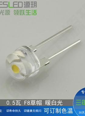 8灯m草帽高色暖白光0.5瓦ledm珠高流明灯柱0.5w暖黄亮发光二极管