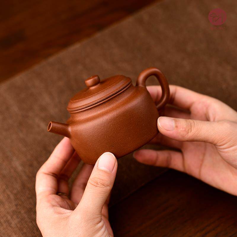 宏中《希有泥料》原矿红皮龙德钟壶 古法练泥全手工紫砂壶泡茶壶