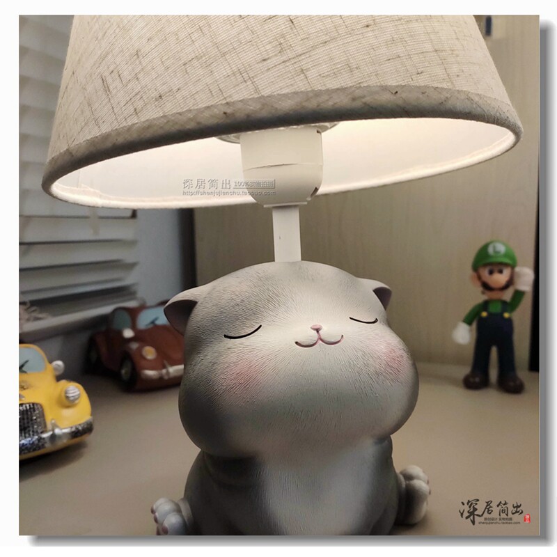 可爱猫咪台灯 卡通儿童卧室床头灯usb充电遥控公主女孩少女小夜灯