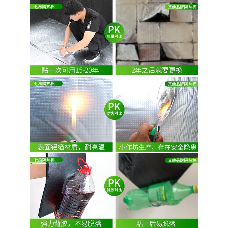保温隔热棉楼顶雨棚房屋顶棚隔音神器耐高温防火隔热板自粘材料