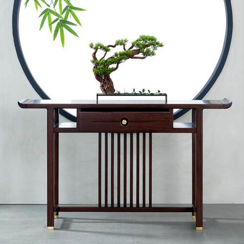 新中式玄关柜客厅实木家具隔断柜门厅边柜装饰柜陈列储物柜展示柜
