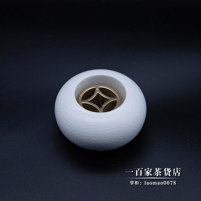 不二学古花器花小钱丨碧珠 花留为古币造型圆润饱满小巧瓷花瓶